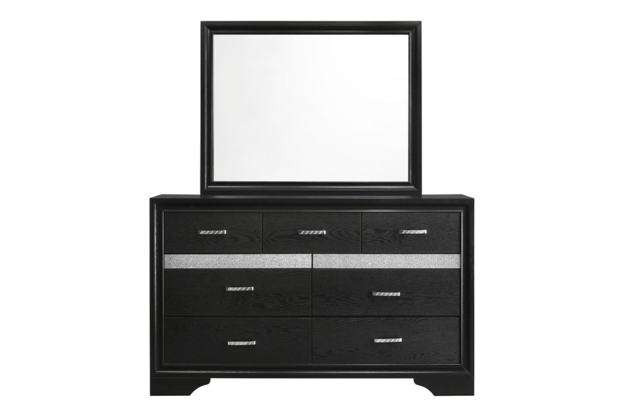 Miranda 7-drawer Dresser with Mirror Black 206363M