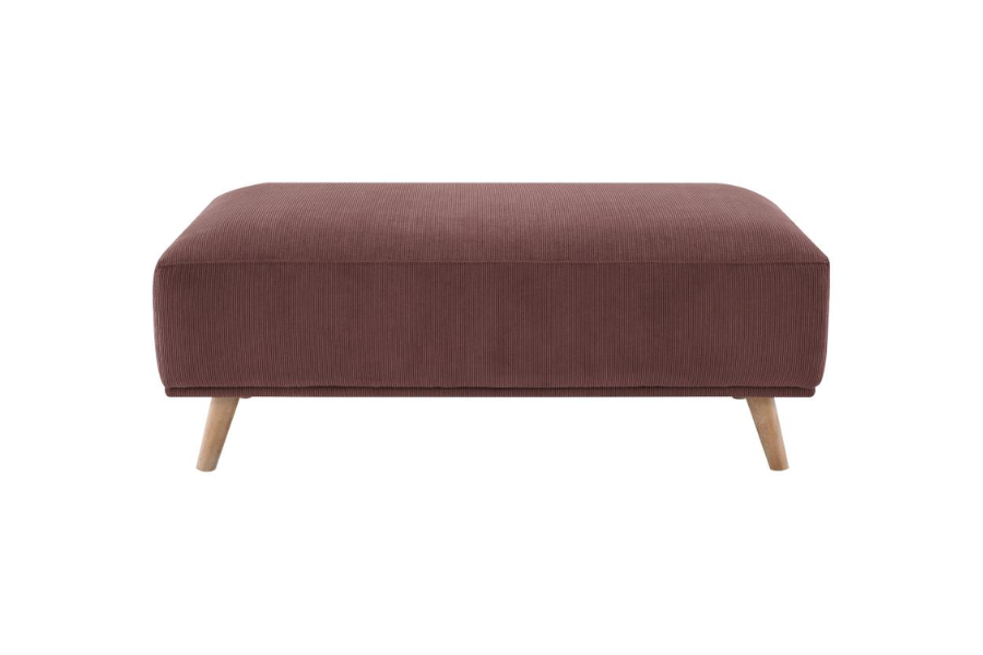 Elizabeth Corduroy Upholstered Ottoman Wine Red 503959