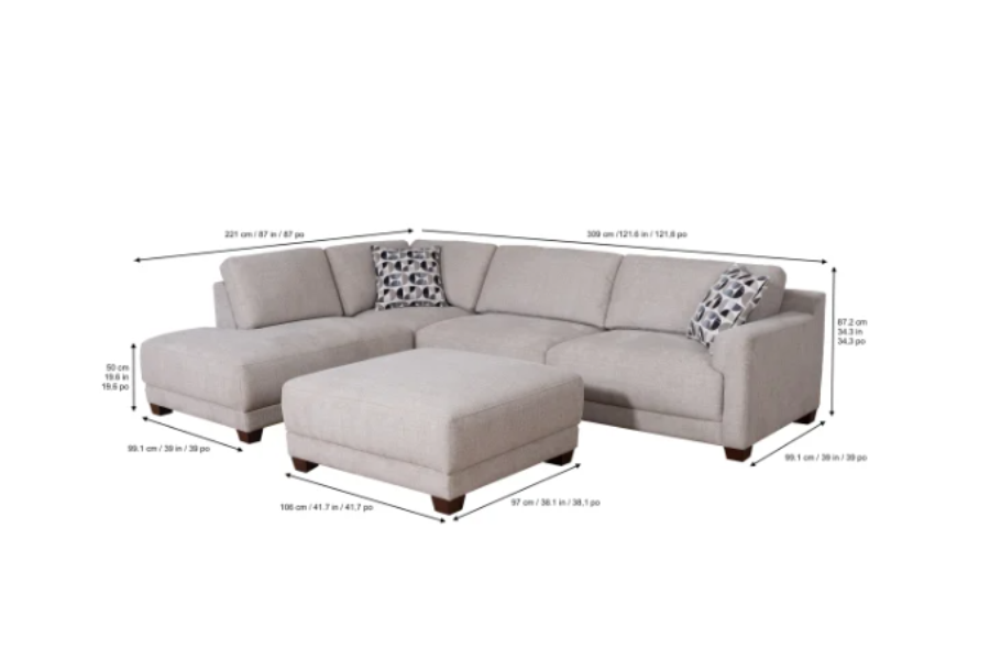 Raylin Fabric Sectional Floor Model