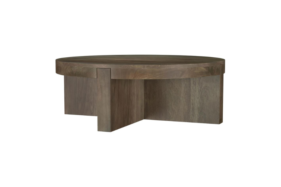 Kinkaid Round Solid Mango Wood Coffee Table Brown	710138 Comming Soon