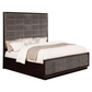 Cama con paneles estilo Eastern King de 77 pulgadas Durango, color pimienta ahumada 223261KE 