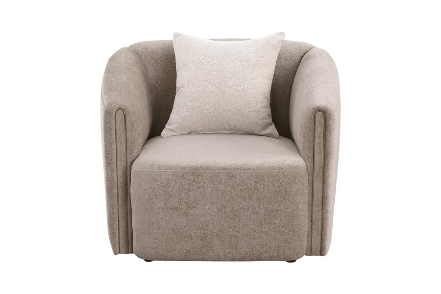 Townsend Chenille Upholstered Rolled Arm Chair Latte 504756