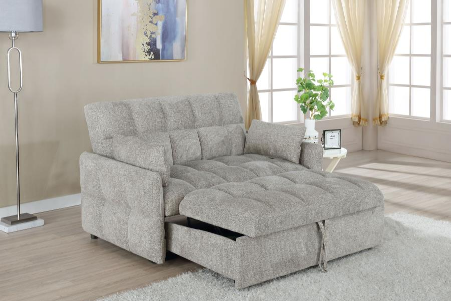 Cotswold Upholstered Convertible Sleeper Sofa Bed Light Grey 508307