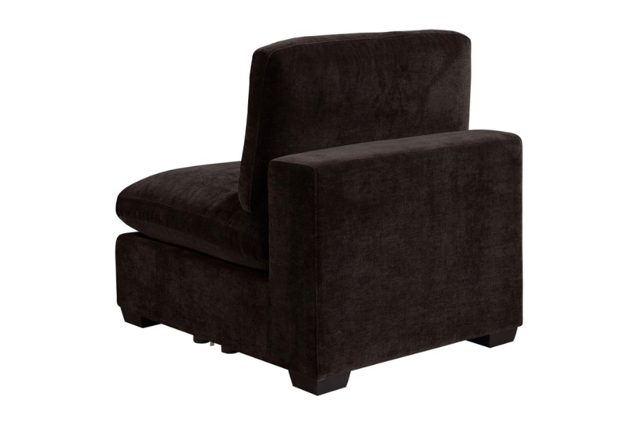 Lakeview Upholstered Armless Chair Dark Chocolate 551464