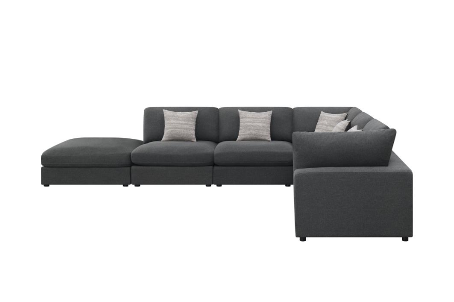 Serene 6-piece Upholstered Modular Sectional Sofa Charcoal 551324-SET