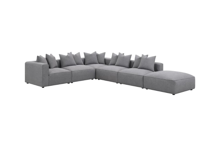 Seccional modular tapizado Jennifer de 6 piezas gris 551594-SET 