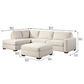 Abilen Fabric Sectional with Storage Ottoman