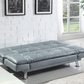 Sofá cama convertible con capitoné tapizado Dilleston gris 500096 