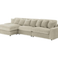 Sofá chaise longue reversible tapizado Blaine en color arena 509899-SET 