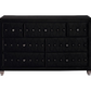 Deanna 7-drawer Upholstered Dresser Black	206103