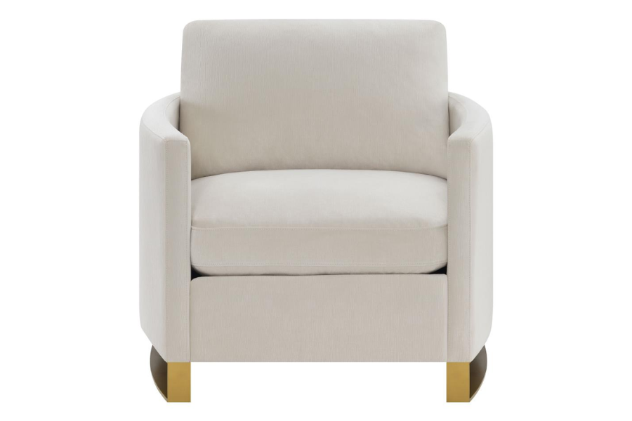 Sillón decorativo con brazos arqueados tapizado Corliss beige 508823 