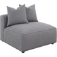 Sillón tapizado sin brazos Jennifer gris 551594 