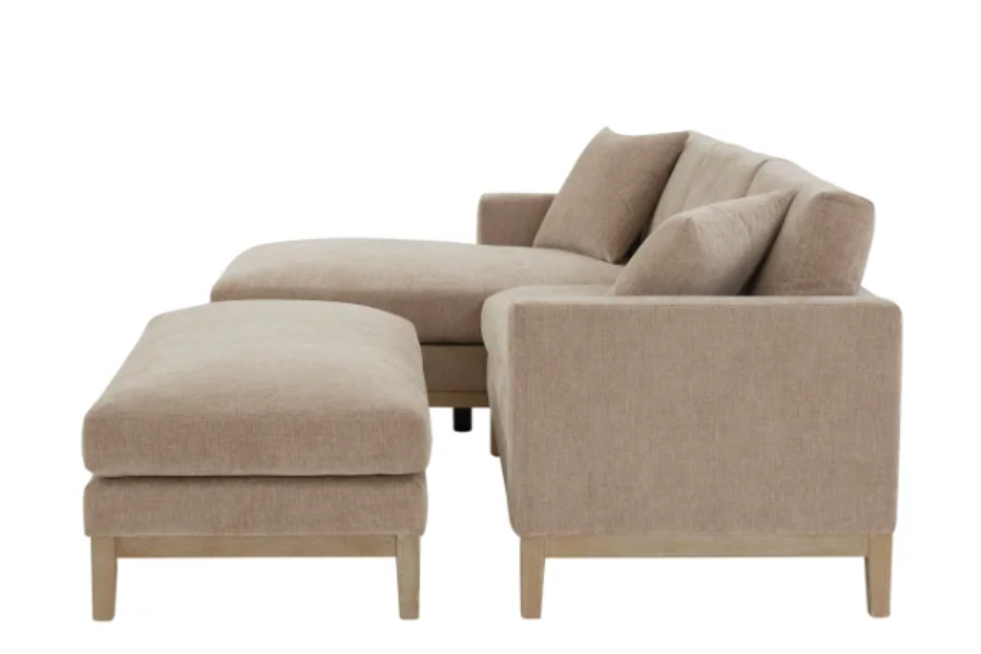 Caspian Fabric Sectional with Ottoman Floor Model