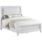 Marielle Eastern King Upholstered Panel Bed Distressed White 224841KE