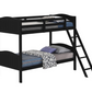 Arlo Wood Twin Over Twin Bunk Bed Black 405053BLK