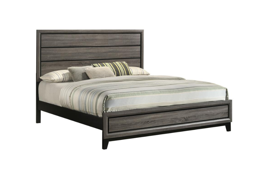 Cama con paneles Watson Wood Eastern King en roble gris 212421KE 