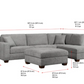 Thomasville Miles Fabric Sectional with Storage Ottoman