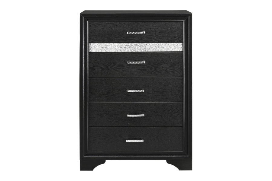 Miranda 5-drawer Bedroom Chest Black 206365