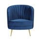 Sophia Upholstered Channel Tufted Barrel Accent Chair Blue 506863