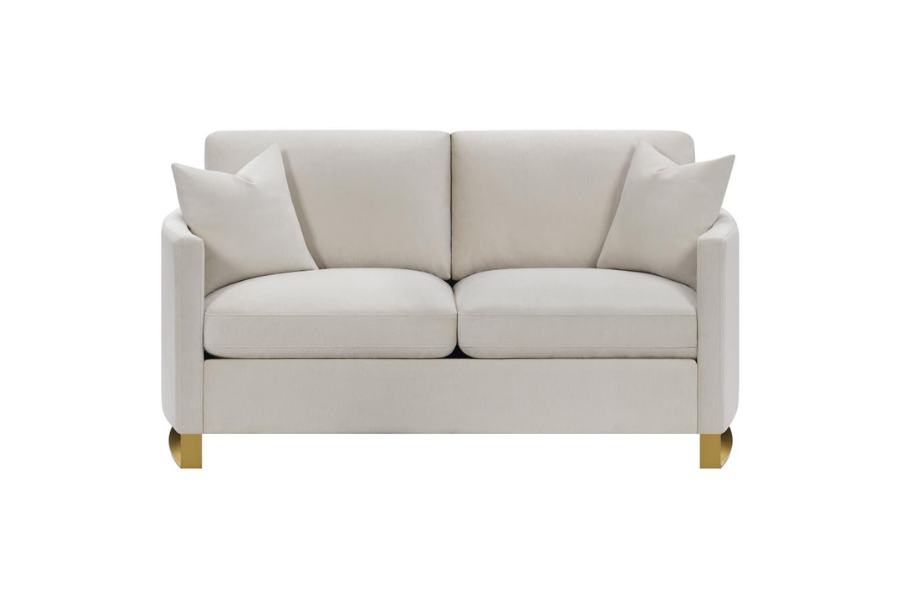 Corliss Upholstered Arched Arm Loveseat Beige 508822