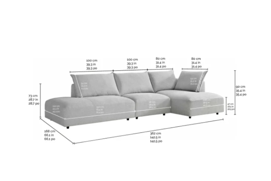 Macon 3-piece Fabric Modular Sectional Floor Model