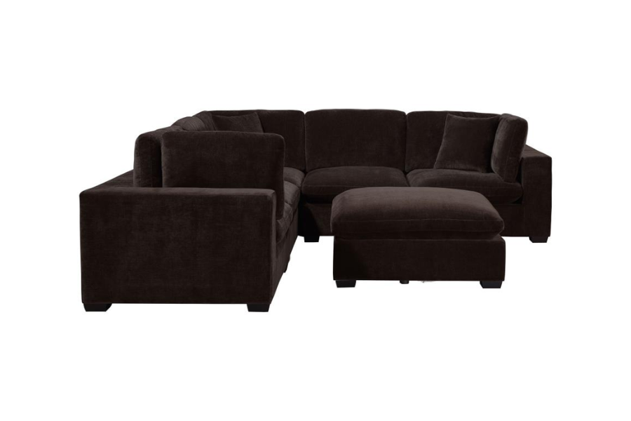 Lakeview 5-piece Upholstered Modular Sectional Chocolate 551464-SETB