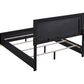 Cama Queen con paneles LED de madera Marceline en color negro 222831Q 