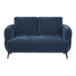 Lively Chenille Upholstered Modern Track Arm Loveseat Blue 509042