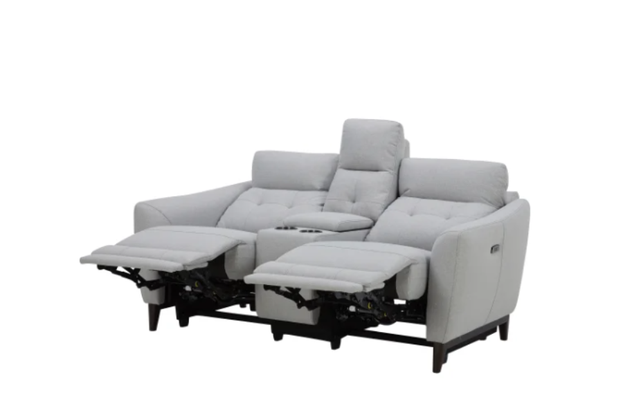 Loveseat eléctrico de tela Alpendale con reposacabezas eléctricos