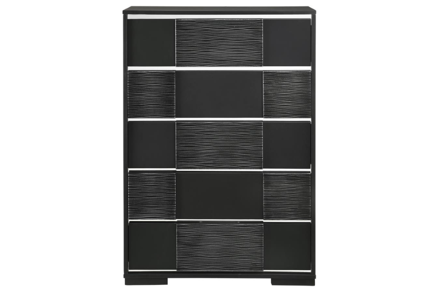 Blacktoft 5-drawer Bedroom Chest Black	207105 Comming Soon