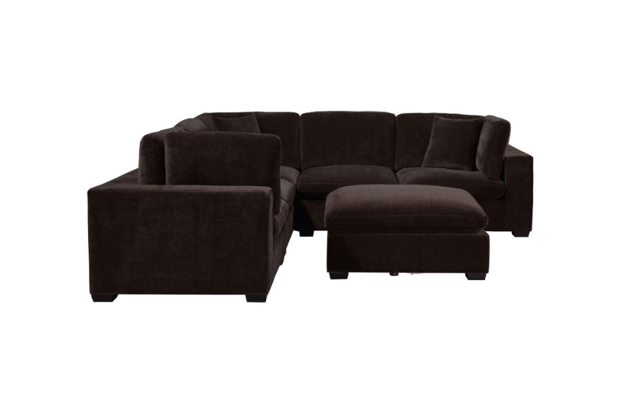 Lakeview 6-piece Upholstered Modular Sectional Chocolate 551464-SET