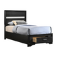 Miranda 51-inch Wood Twin Storage Panel Bed Black 206361T Comming Soon