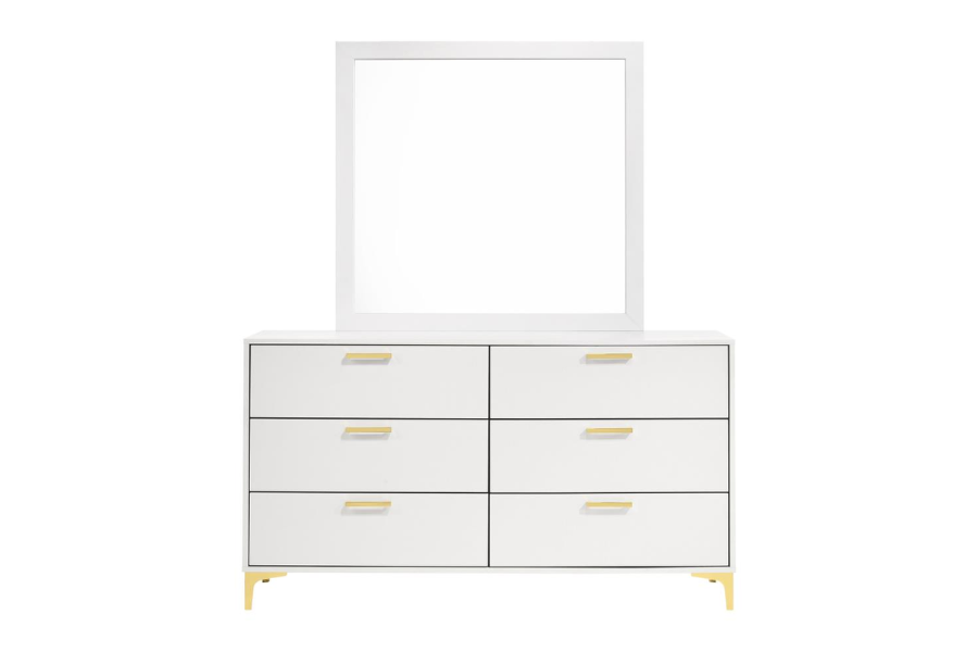 Kendall 6-drawer Dresser with Mirror White 224403M