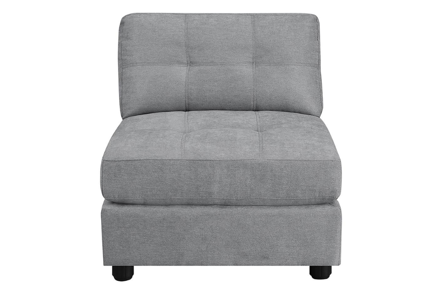 Sillón sin brazos con respaldo acolchado y capitoné Claude Dove 551004 