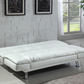 Sofá cama convertible con mechones y tapizado Dilleston en color blanco 300291 