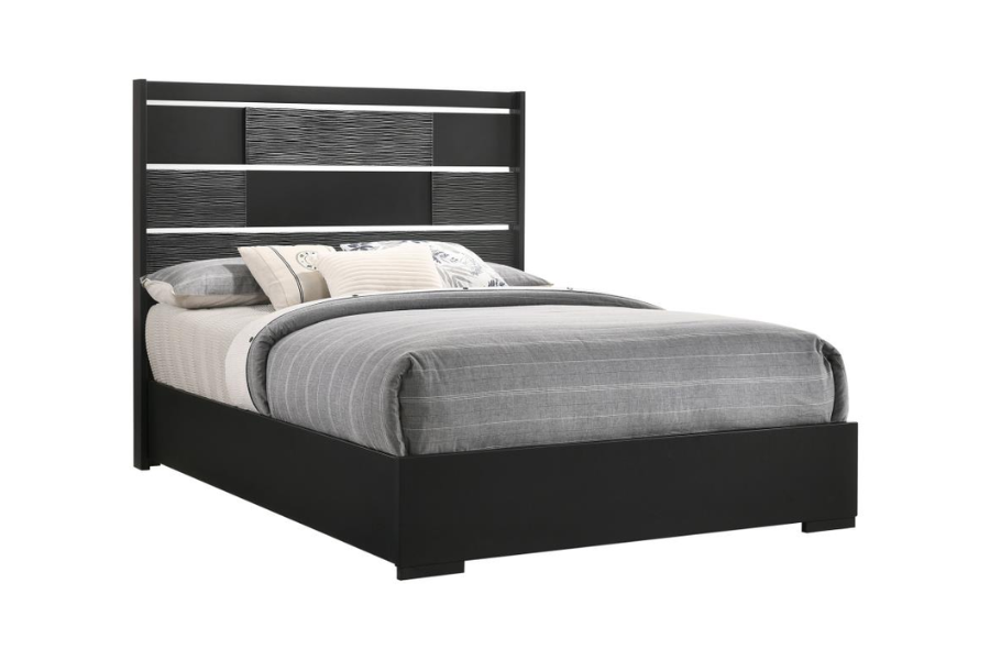 Blacktoft Wood Queen Panel Bed Black 207101Q