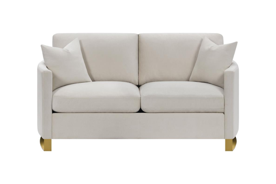 Loveseat con brazos arqueados tapizado Corliss beige 508822 