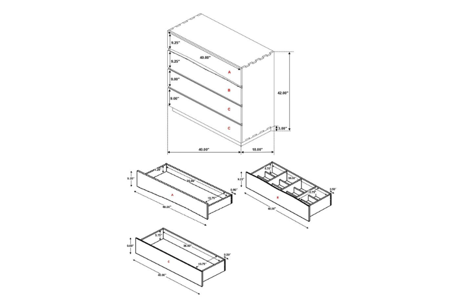 Winslow 4-drawer Bedroom Chest Smokey Walnut 223255