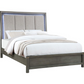 Kieran Wood Eastern King LED Panel Bed Grey 224741KE