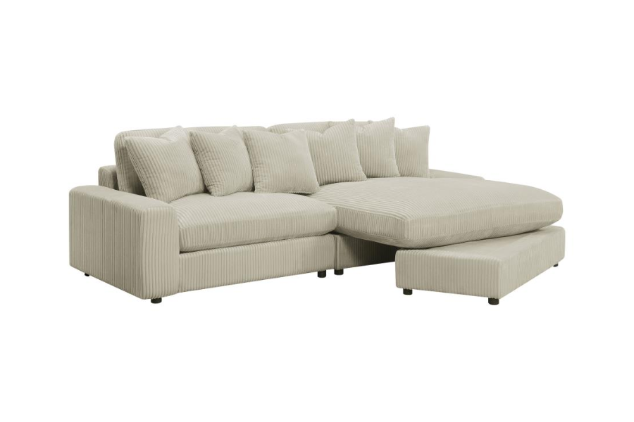 Blaine Upholstered Reversible Chaise Sectional Sofa Sand 509899