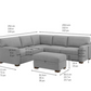 Thomasville Langdon Fabric Sectional with Storage Ottoman 1695544