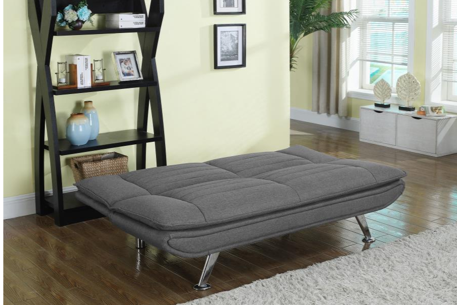 Sofá cama convertible con mechones tapizados Julian, gris, 503966, disponible próximamente 