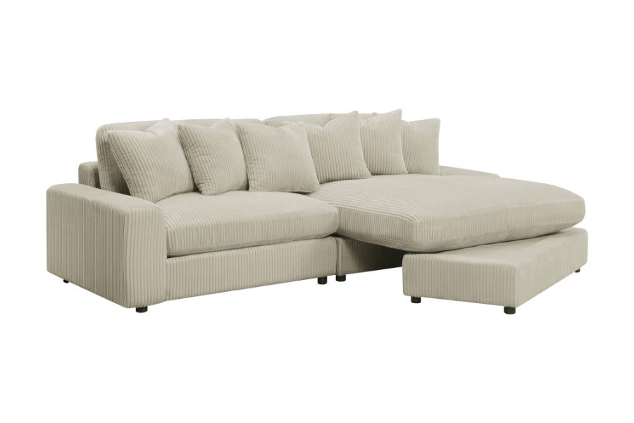 Blaine Upholstered Reversible Chaise Sectional Sofa Sand 509899