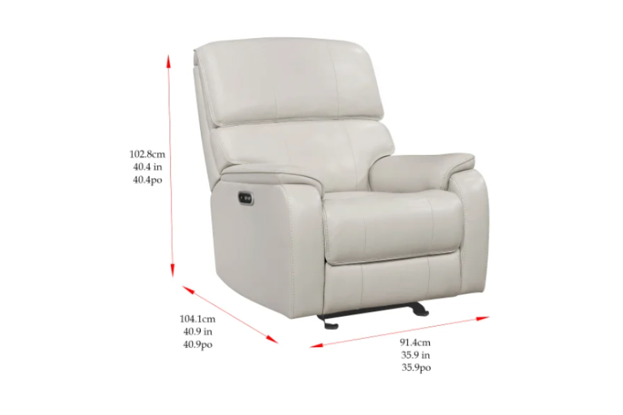 Barcalounger Columbia Leather Power Recliner with Power Headrest