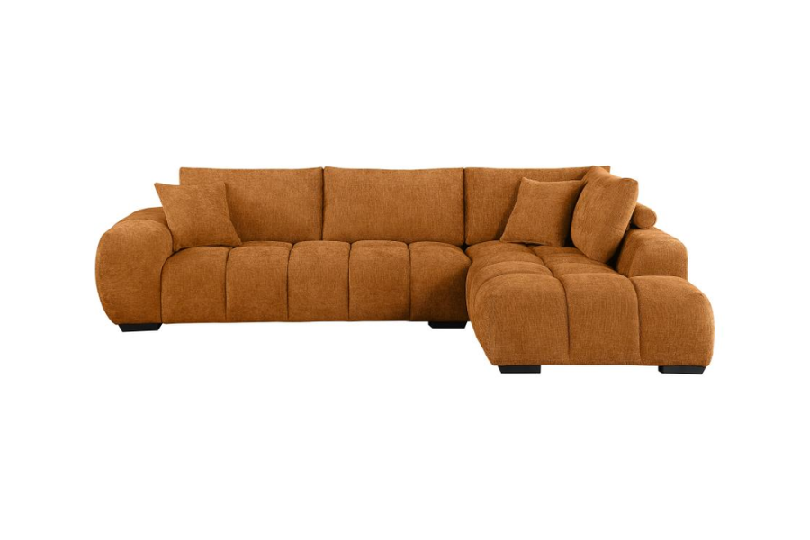 Camacho Upholstered Chaise Sectional Sofa Orange 503975 Comming Soon