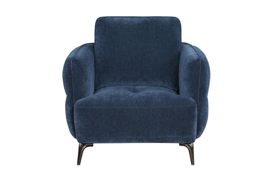 Lively Chenille Upholstered Modern Track Arm Chair Blue 509043 Comming Soon