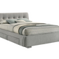 Cama Queen con paneles de almacenaje tapizados Fenbrook en gris 300523Q 