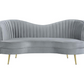 Sophia Upholstered Channel Tufted Loveseat Grey 506865