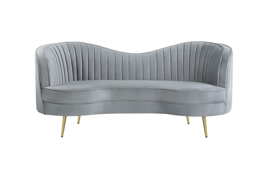 Sophia Upholstered Channel Tufted Loveseat Grey 506865