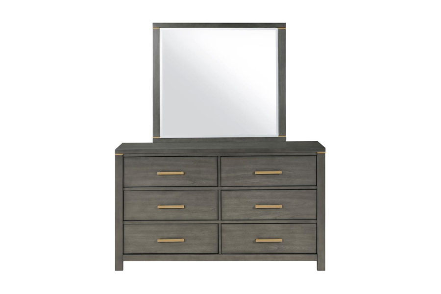 Kieran 6-drawer Dresser with Mirror Grey 224743M